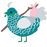 A teal and mist chicken with a lace pattern