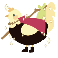 A black and honey chicken with a head pattern