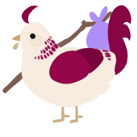 A cream and maroon chicken with a neck-band pattern