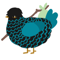 A sable and sea chicken with a lace pattern