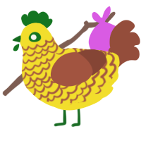 A yellow and russet chicken with a lace pattern