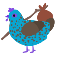 Dirty puddle, a cerulean and bark chicken with a speckle pattern