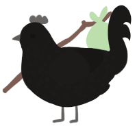 A sable chicken with a speckle pattern