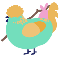 A mint and honey chicken with a neck-speckle pattern