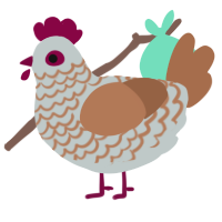 A silver and brown chicken with a lace pattern