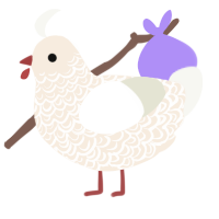 A cream and white chicken with a double-lace pattern