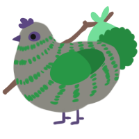 A ash and viridian chicken with a bar pattern