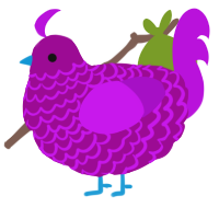A plum and amethyst chicken with a lace pattern