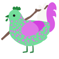 A spring and orchid chicken with a speckle pattern