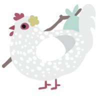 DS, a silver chicken with a speckle pattern