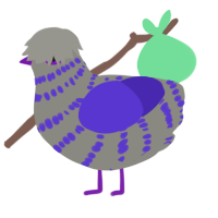 A ash and indigo chicken with a bar pattern