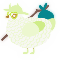 A white and apple chicken with a lace pattern