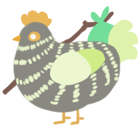 A ash and apple chicken with a bar pattern