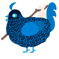 A tumblr and sapphire chicken with a double-lace pattern