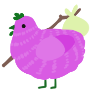 A orchid chicken with a bar pattern