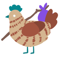 A beige and russet chicken with a bar pattern