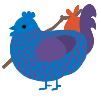 A sapphire and overcast chicken with a lace pattern