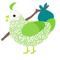 葱, a white and grass chicken with a double-lace pattern