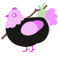 A sable and lavender chicken with a head pattern