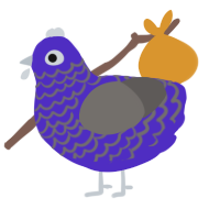 Diego, a indigo and grey chicken with a lace pattern