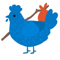 A sapphire chicken with a speckle pattern