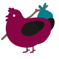 A maroon and sable chicken