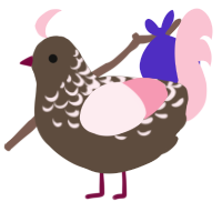 A bark and rose chicken with a half-lace pattern
