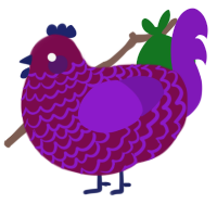 A wine and violet chicken with a lace pattern