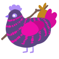 (unnamed), a overcast and fuchsia chicken with a bar pattern