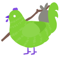 A grass chicken with a bar pattern