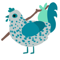 Seaglass, a silver and sea chicken with a speckle pattern