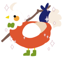 Jingle, a vermilion and cream chicken with a head pattern