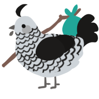 A mist and sable chicken with a lace pattern