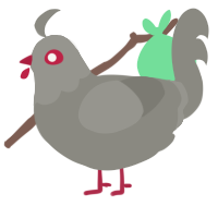 A ash chicken with a head pattern