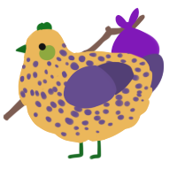 A honey and overcast chicken with a speckle pattern