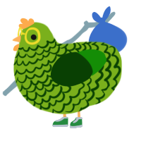 瓜, a blurple and lavender chicken with a lace pattern
