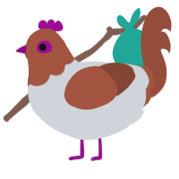 A mist and russet chicken with a head pattern
