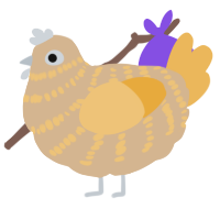 A beige and honey chicken with a bar pattern