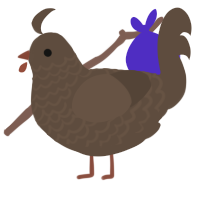 A bark chicken with a lace pattern