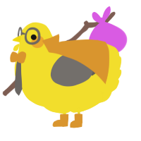 A yellow and grey chicken