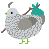A mist and ash chicken with a lace pattern