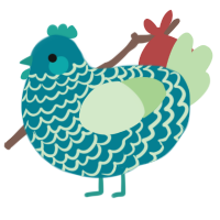 A sea and gluppy chicken with a lace pattern