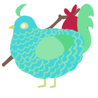 A aqua and spring chicken with a lace pattern