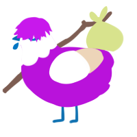 A amethyst and cream chicken with a head pattern