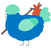 A sapphire and mint chicken