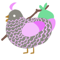 A ash and lavender chicken with a lace pattern