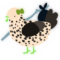 A tumblr and mist chicken with a speckle pattern