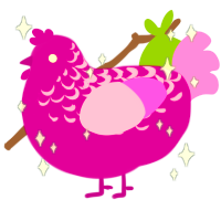 Thursday, a plum and lavender chicken with a half-lace pattern