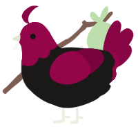A sable and maroon chicken with a head pattern