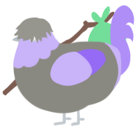 Herberth, a ash and lilac chicken with a head pattern